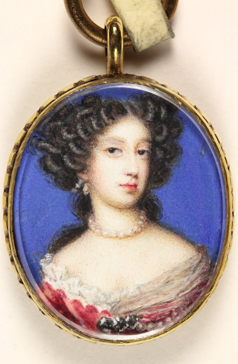 Mary of Modena (akvarel på vellum) af Nicholas Dixon