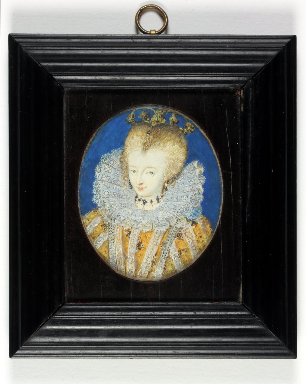 En dame, der traditionelt identificeres som dronning Elizabeth I, når prinsesse (emalje) af Nicholas Hilliard
