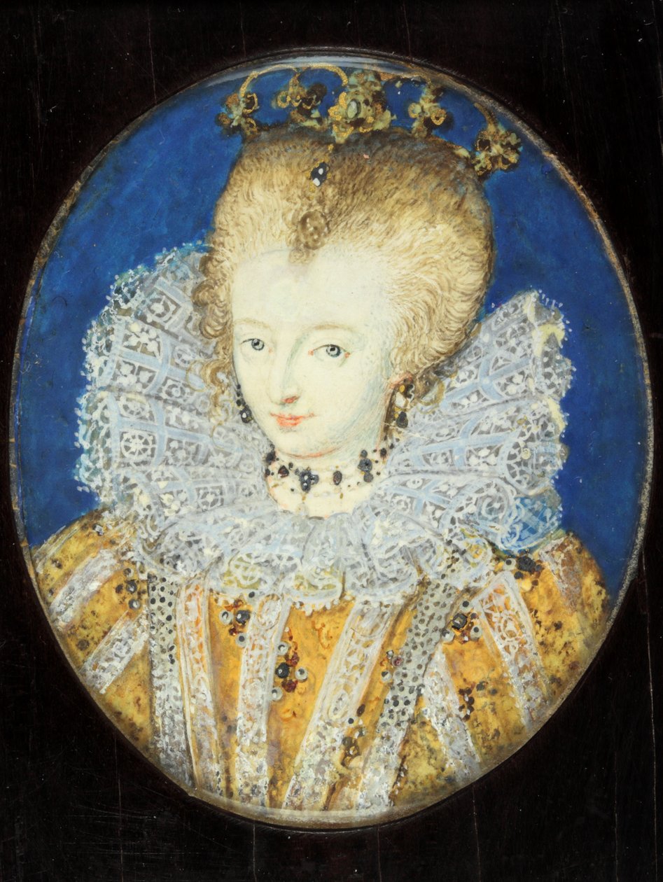 En dame, der traditionelt identificeres som Elizabeth I, da prinsesse (emalje) af Nicholas Hilliard