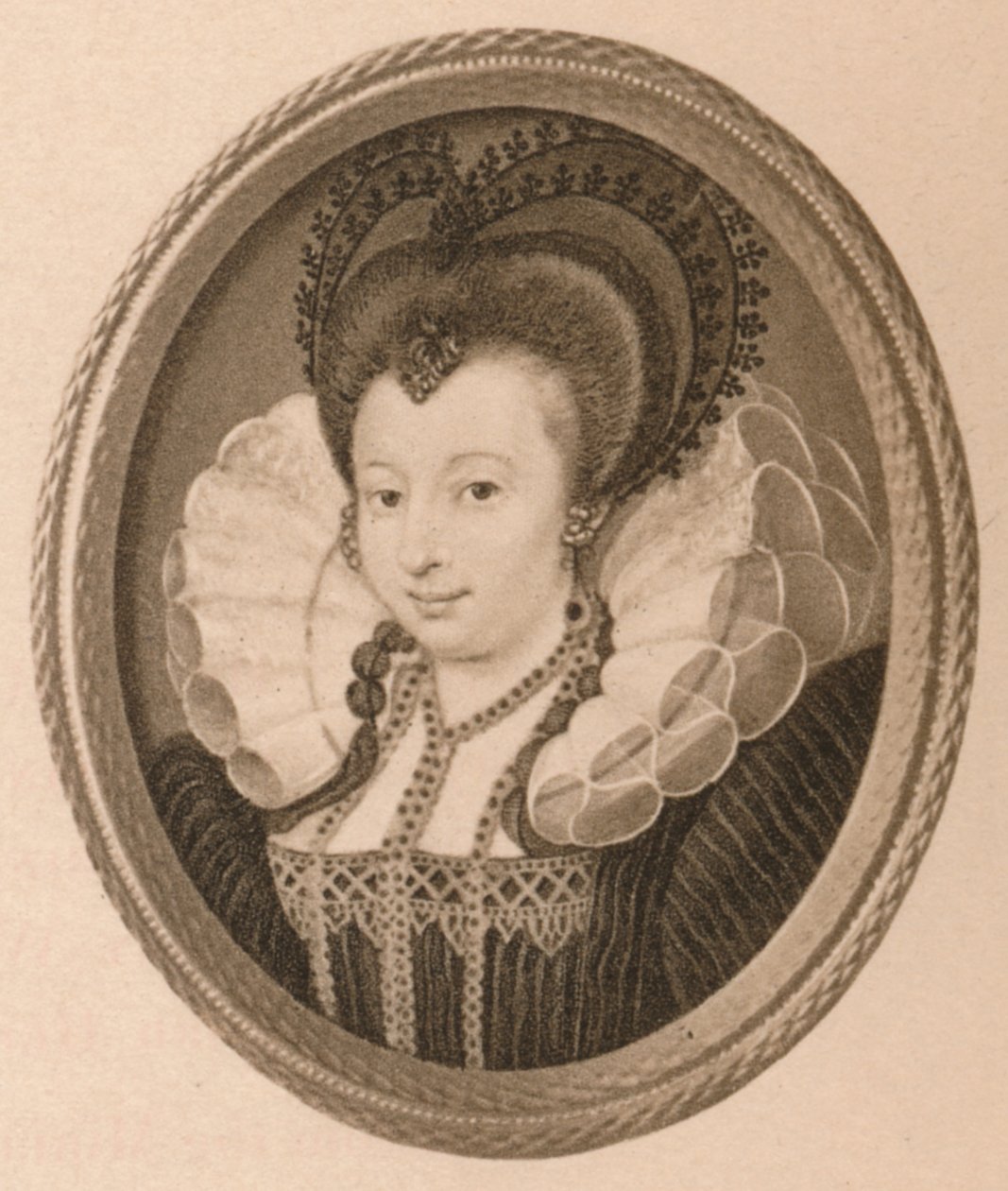 Catherine Knevett, grevinde af Suffolk, c1500-tallet 1904 af Nicholas Hilliard