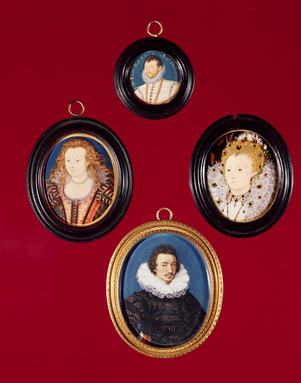 Samling af miniaturer: Francis Drake (nu i National Portrait Gallery, se 1619); Elizabeth I (nu i National Portrait Gallery); Isaac Oliver; Elizabeth, dronning af Bøhmen af Nicholas Hilliard