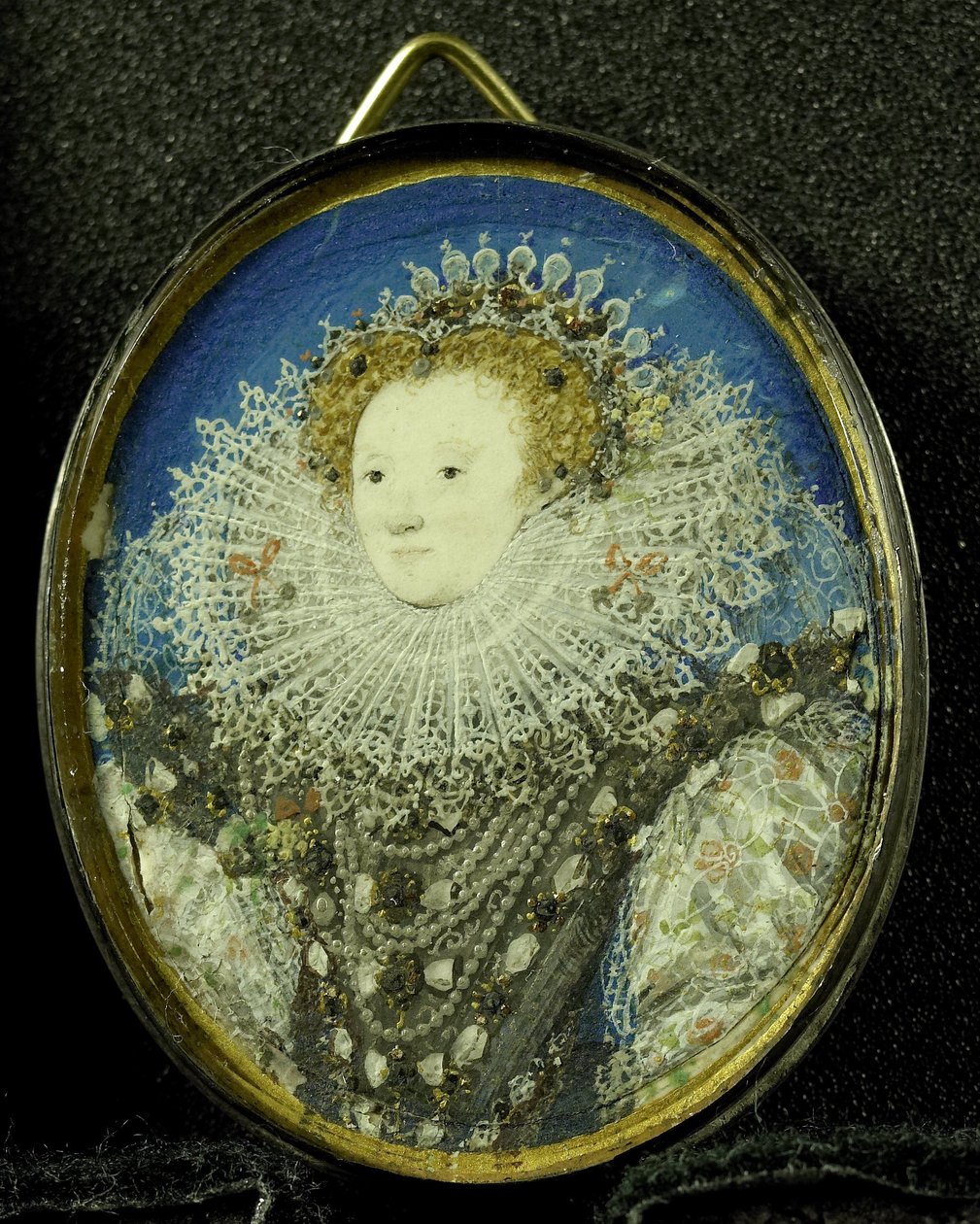 Elizabeth I Queen of England, ca. 1600 (pergament, sølv og glas) af Nicholas Hilliard
