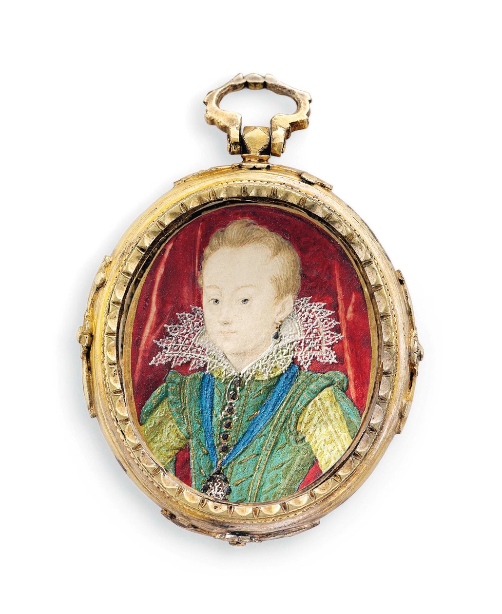 Kong Charles I, da hertugen af York, som dreng (vellum i senere forgyldt metalramme) af Nicholas Hilliard