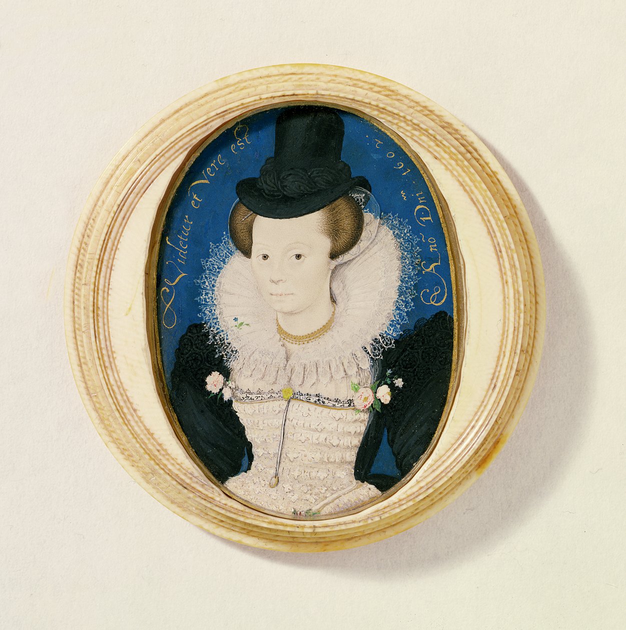 Miniature af en ukendt kvinde, 1602 (wc på pergament) af Nicholas Hilliard