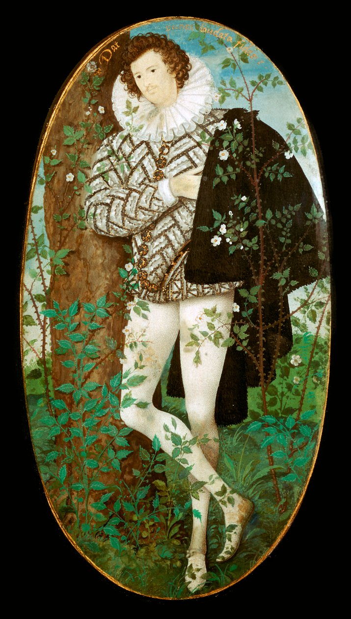 Miniatureportræt af en ung mand, 1500-tallet af Nicholas Hilliard