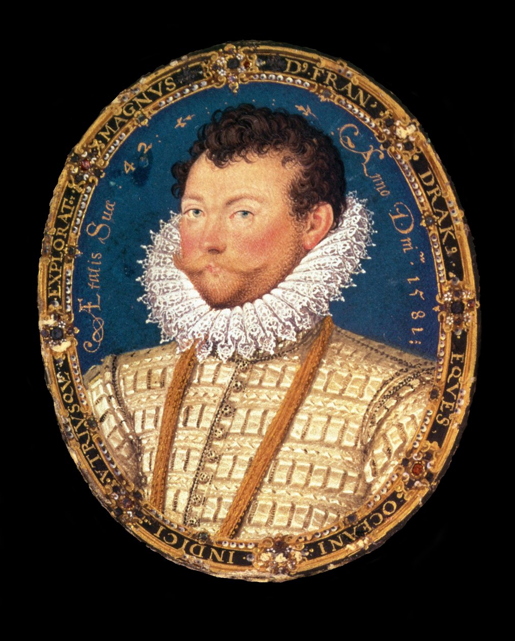 Portræt af Sir Francis Drake, 1581 af Nicholas Hilliard