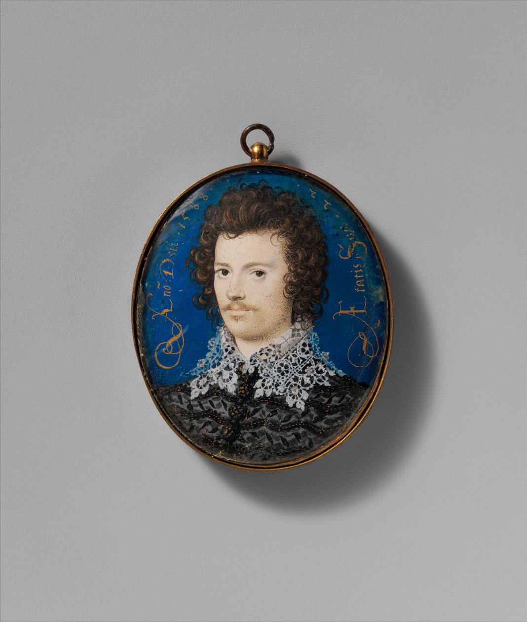 Portræt af en ung mand, 1588 (vellum lagt på kort) af Nicholas Hilliard