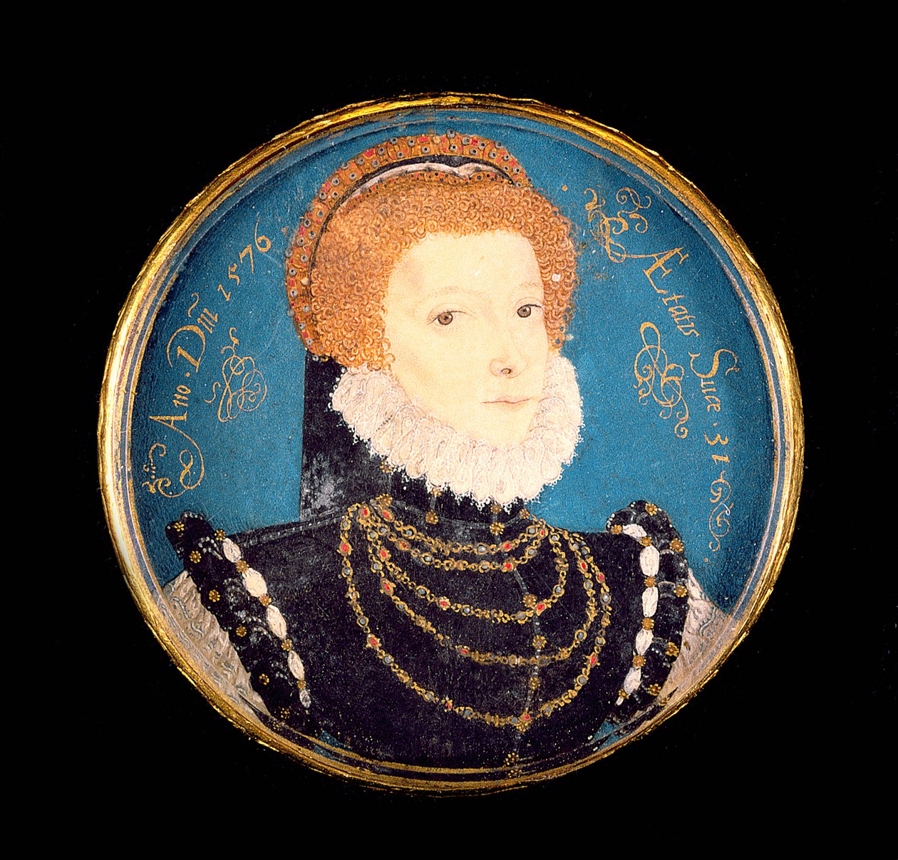 Portræt af en kvinde, 1576 (wc på vellum) af Nicholas Hilliard