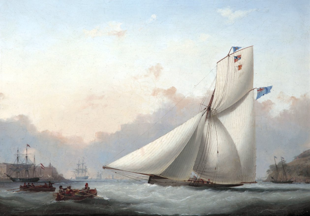 En Cutter Yacht i Plymouth Sound af Nicholas Matthews Condy