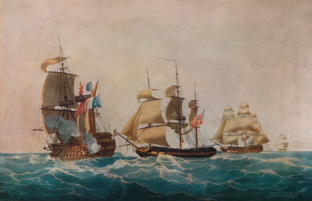 Fangst af Guillaume Tell, c1805 af Nicholas Pocock