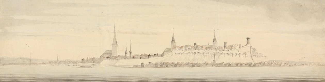 Udsigt over Revel, Estlands hovedstad af Nicholas Pocock