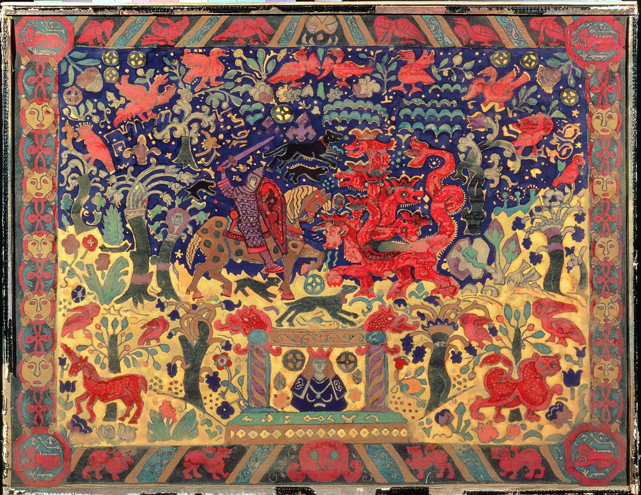 Kamp med dragen, 1912 af Nicholas Roerich