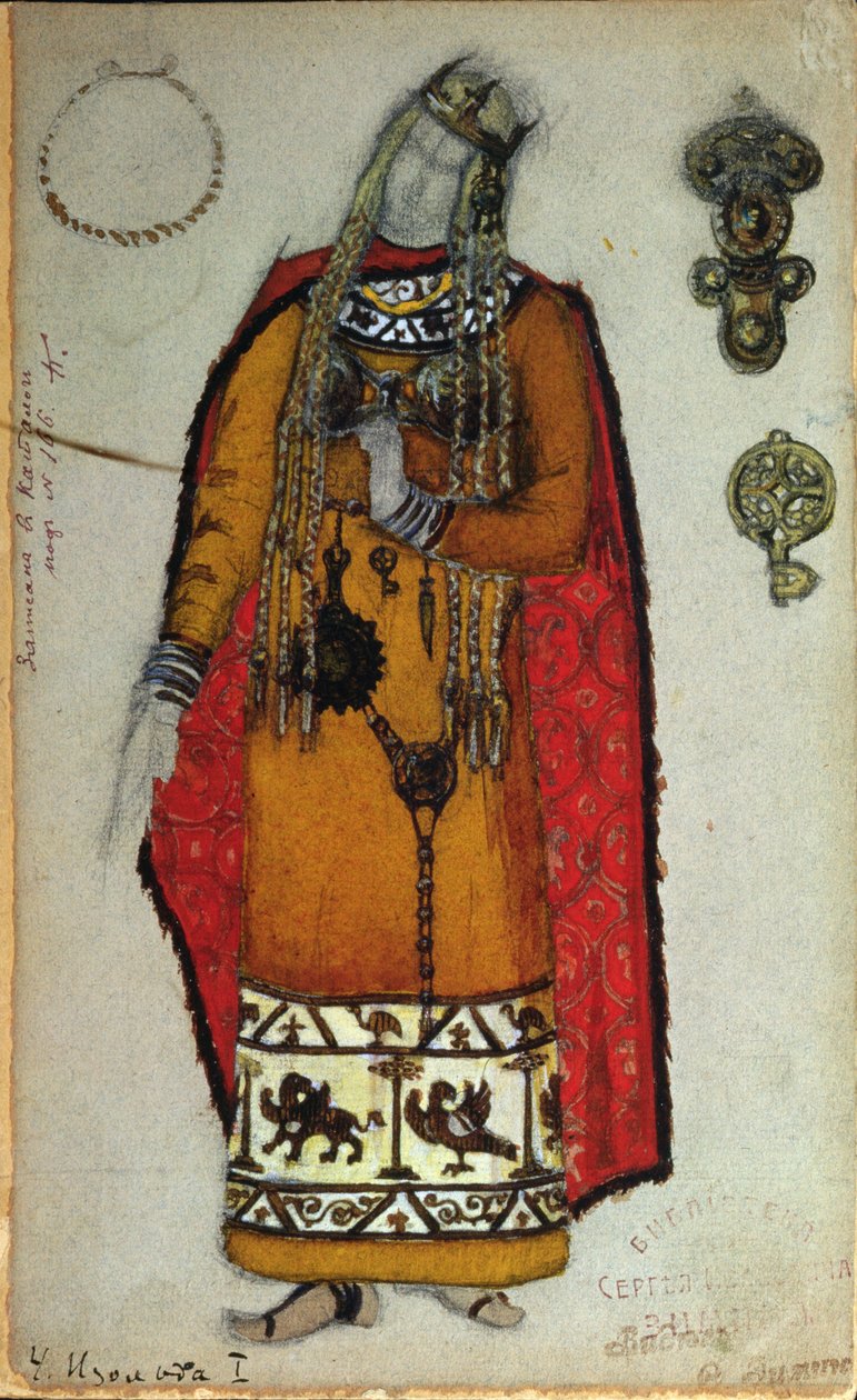 Kostumedesign til "Tristan og Isolde" af Wagner, 1912 af Nicholas Roerich