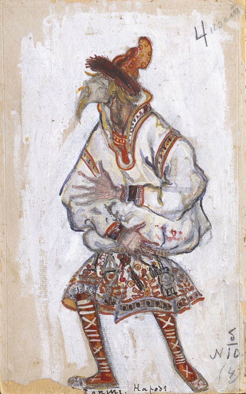 Kostumedesign til balletten The Rite of Spring Le Sacre du Printemps af I. Stravinsky, 1912 af Nikolai Konstantinowitsch Roerich