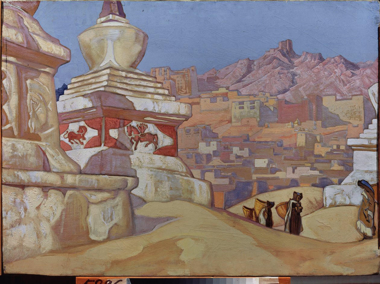 Courier of Good Fortune (fra Maitreya-suiten). tibetansk buddhisme. Værk af Nicholas Roerich (1874-1947), tempera på pap af Nicholas Roerich
