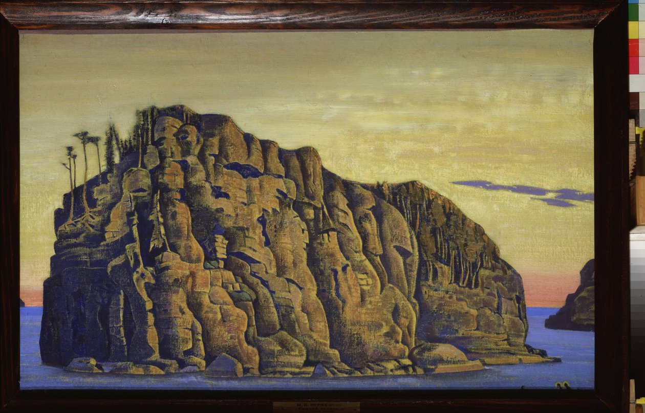 Holy Island (Holy Island). Værk af Nicholas Roerich (1874-1947), tempera på lærred af Nicholas Roerich