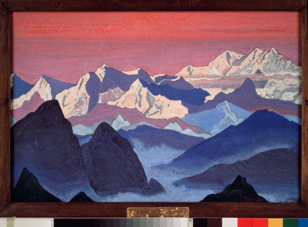 Kangchenjunga. Himalaya (Tibet). Maleri af Nicolas (Nicholas) Roerich (1874-1947), tempera på lærred af Nicholas Roerich
