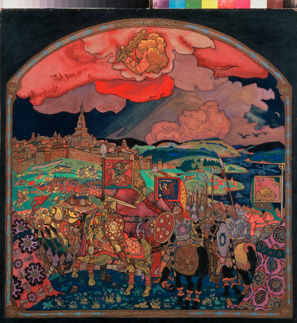Erobringen af ​​Kazan (Rusland) (nuværende republik Tatarstan) i 1552. Erobring ledet af Ivan IV, kendt som de grusomme (1530-1584), som således erobrede Khanatet i Kazan, drev ud og rekonstituerede Muscovys territorium og blev Ruslands første tsar af Nicholas Roerich