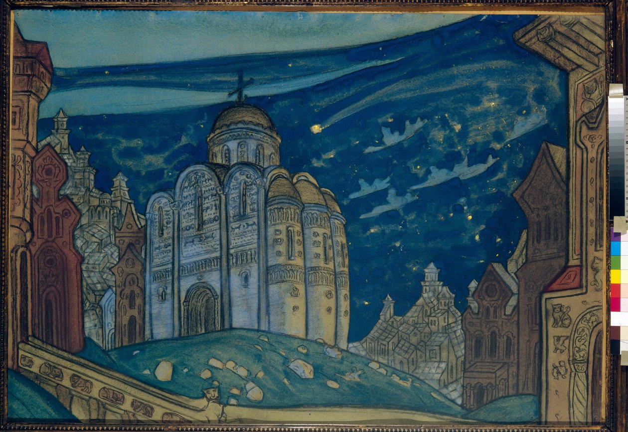 Du kan Dekoration til operaen "Prins Igor" af Alexander Borodin (Borodin) (1833-1887). Værk af Nicolas (Nicholas) Roerich (1874-1947), gouache og tempera på papir af Nicholas Roerich