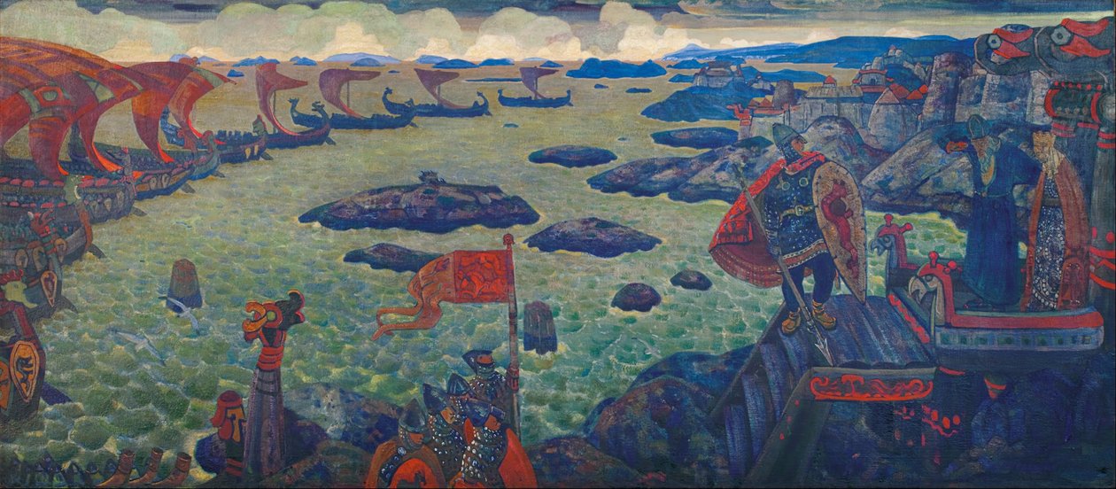 Klar til kampagnen The Varangian Sea, 1910 af Nikolai Konstantinowitsch Roerich