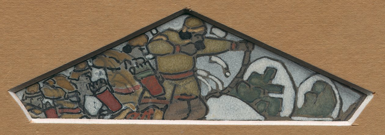 Skitse til den trekantede dekoration længst til venstre af majolikafrisen "Northern Life", 1905 af Nicholas Roerich