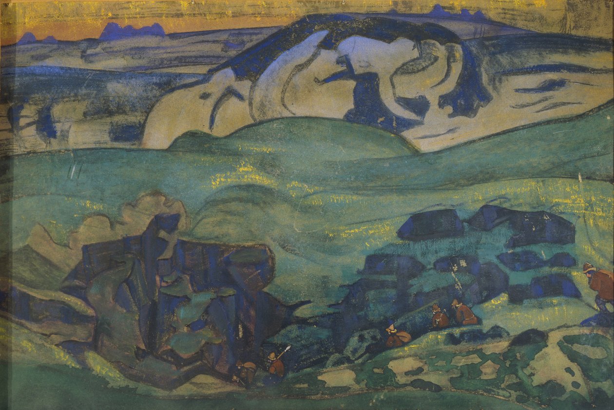 Tchud-stammen gik under jorden, 1913 af Nikolai Konstantinowitsch Roerich