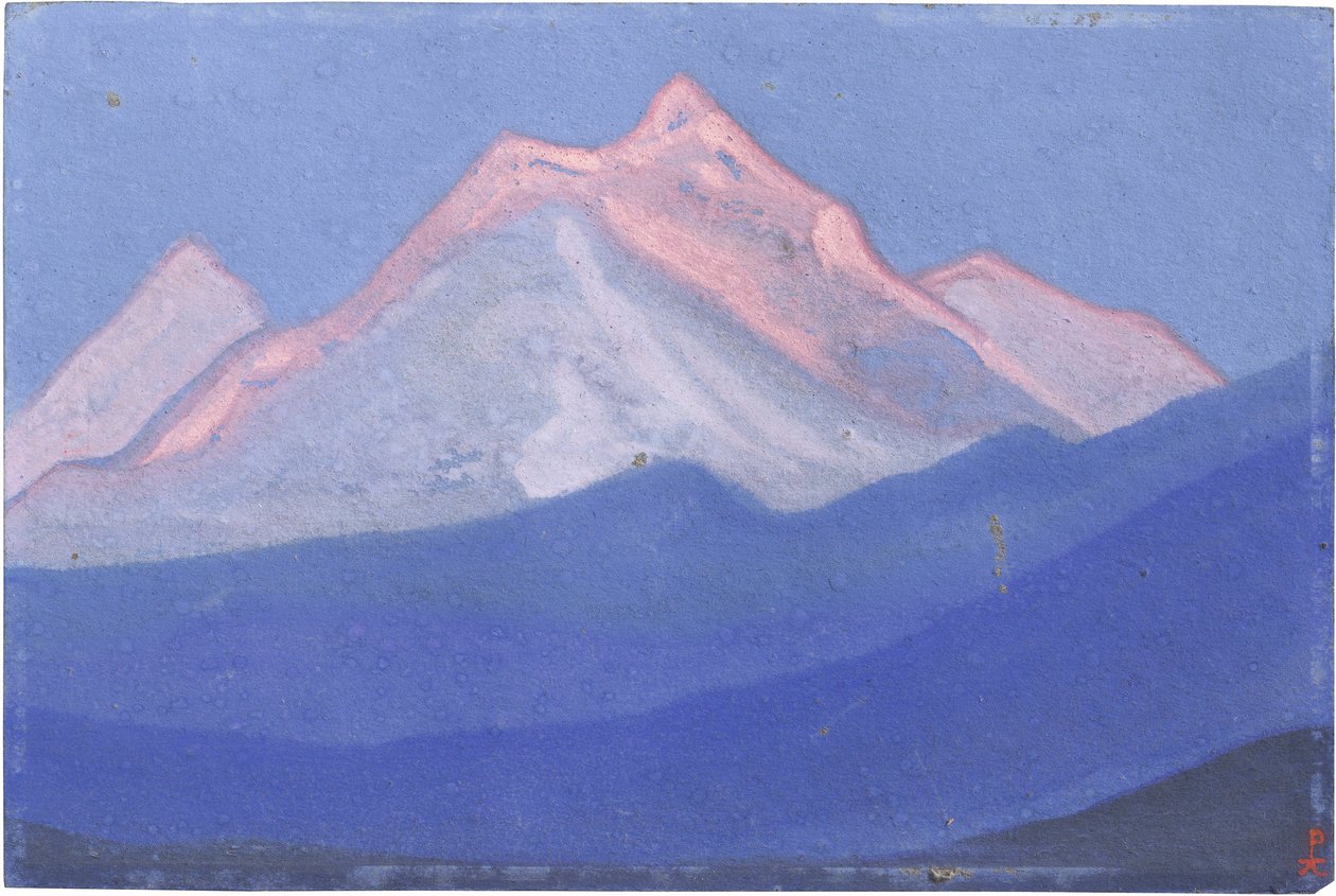 Himalaya af Roerich, Nicholas (1874-1947). Tempera på pap, størrelse: 30,5x45,7 af Nicholas Roerich