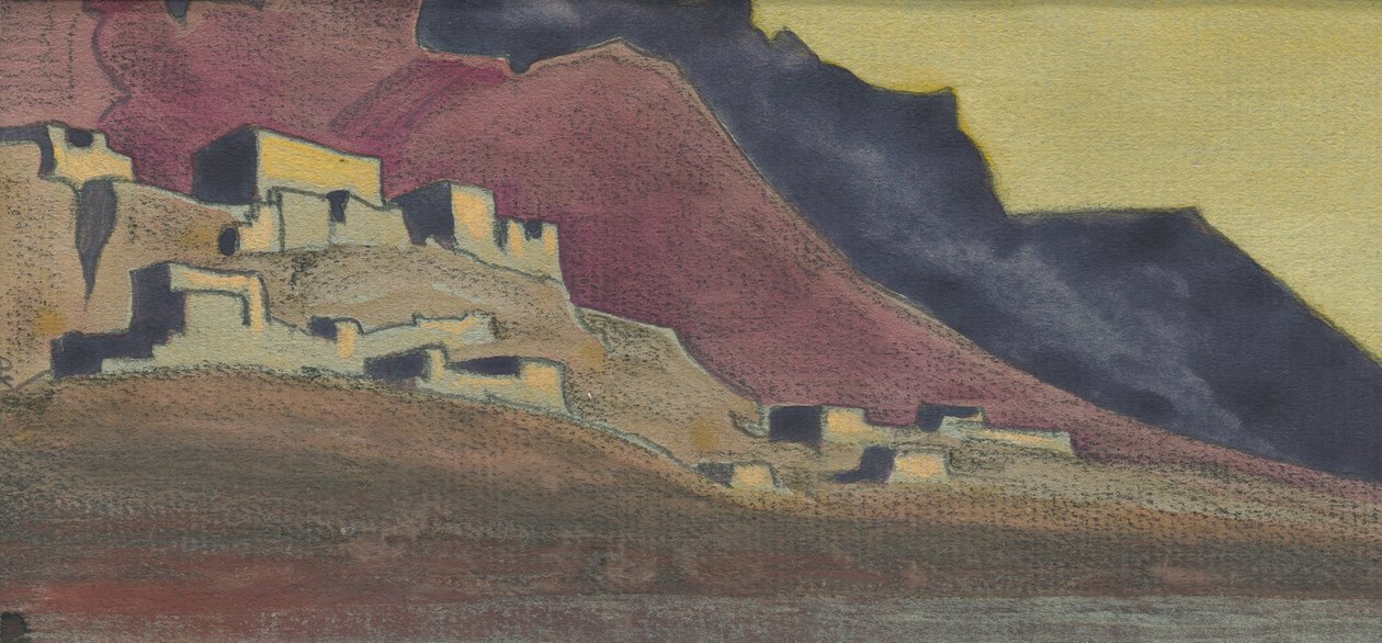 Tibetanske højborge, skitse, 1932 af Nicholas Roerich