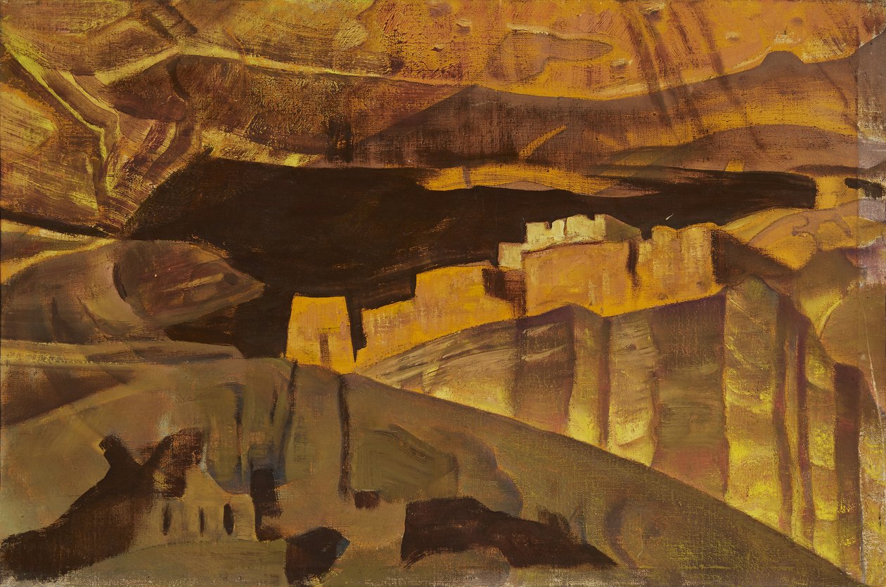 Ruiner af Det Hvide Hus i Canyon De Chelly, 1921 af Nicholas Roerich