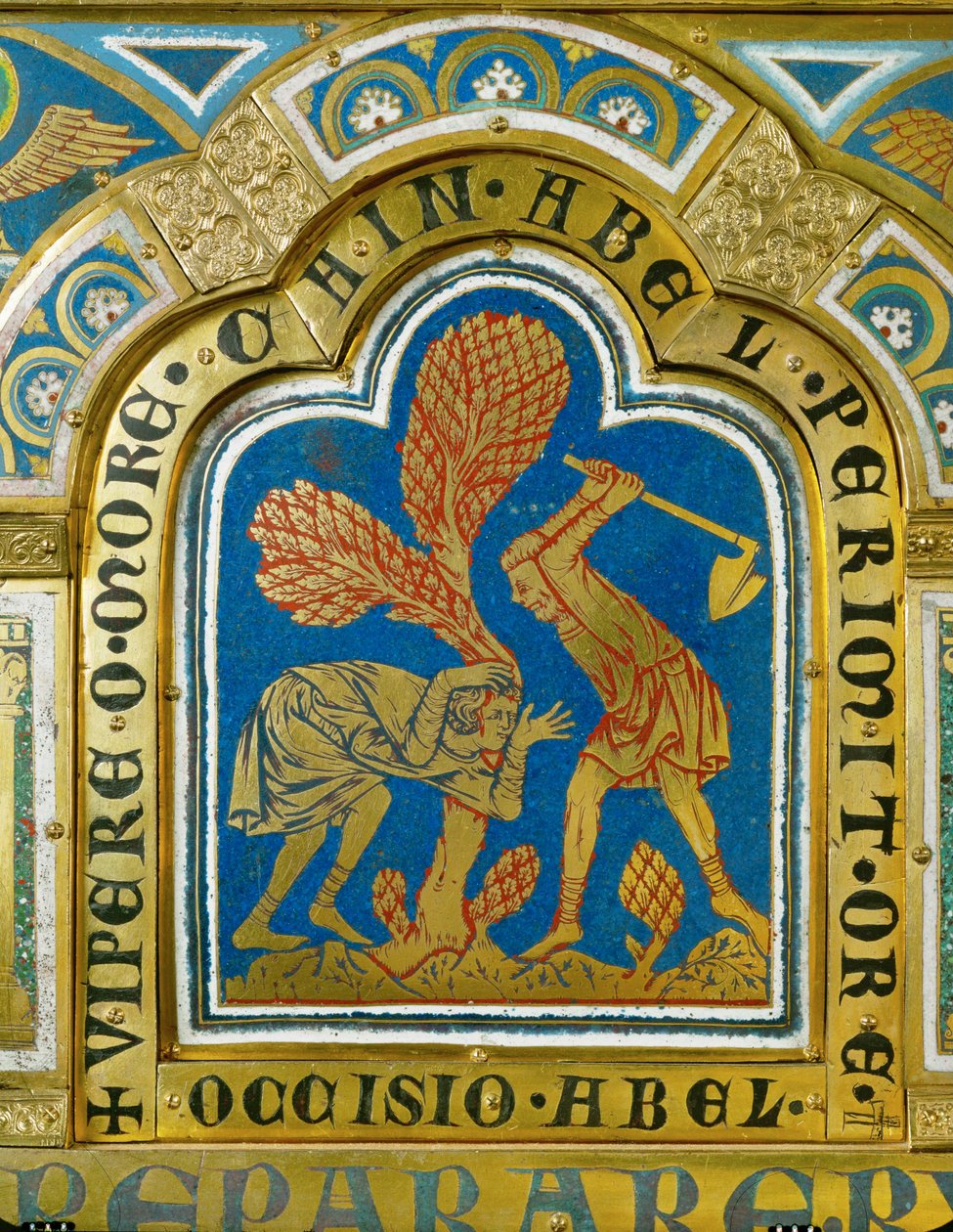 Kain dræber Abel ... (emalje på forgyldt kobber) af Nicholas of Verdun