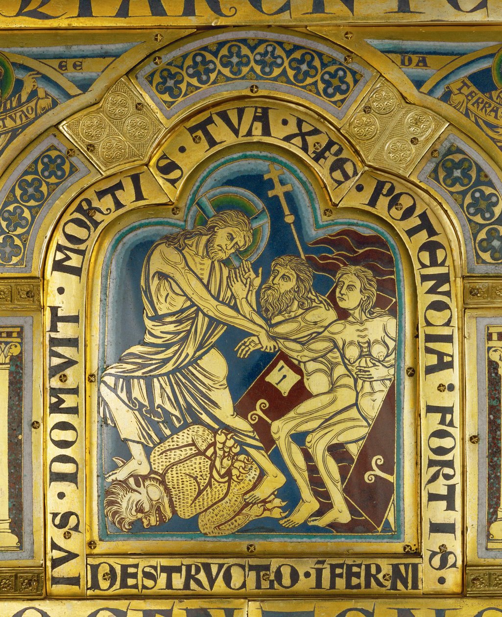 Kristi nedstigning til helvede, fra Verdun-alteret ... af Nicholas of Verdun