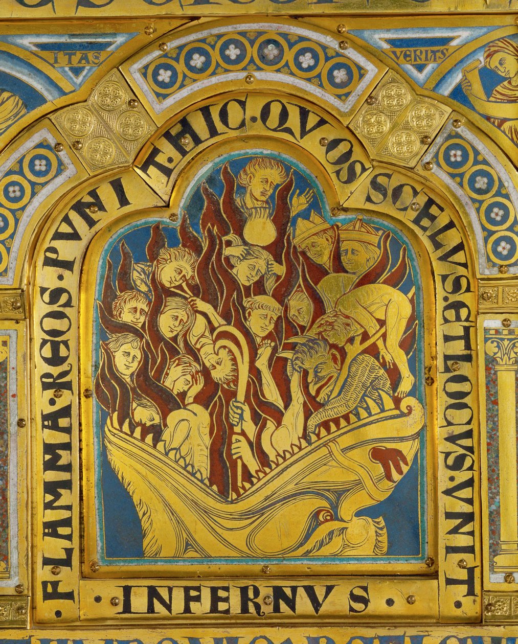 De fordømte i helvede, fra Verdun-alteret ... af Nicholas of Verdun
