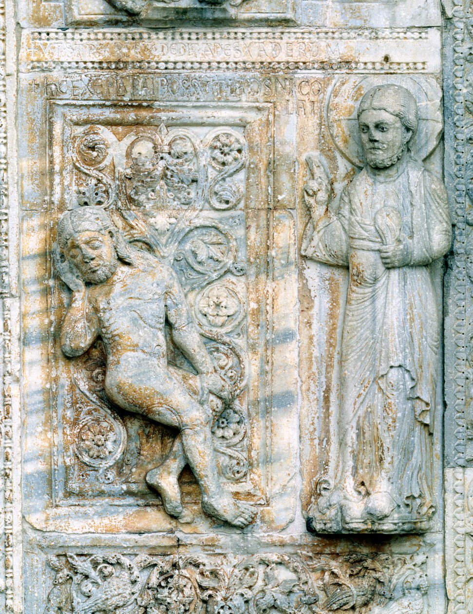 Historien om Adam og Eva, fra sydsiden af den vestlige våbenhus, ca. 1120-38 marmordetalje af 236811 af Nicholaus