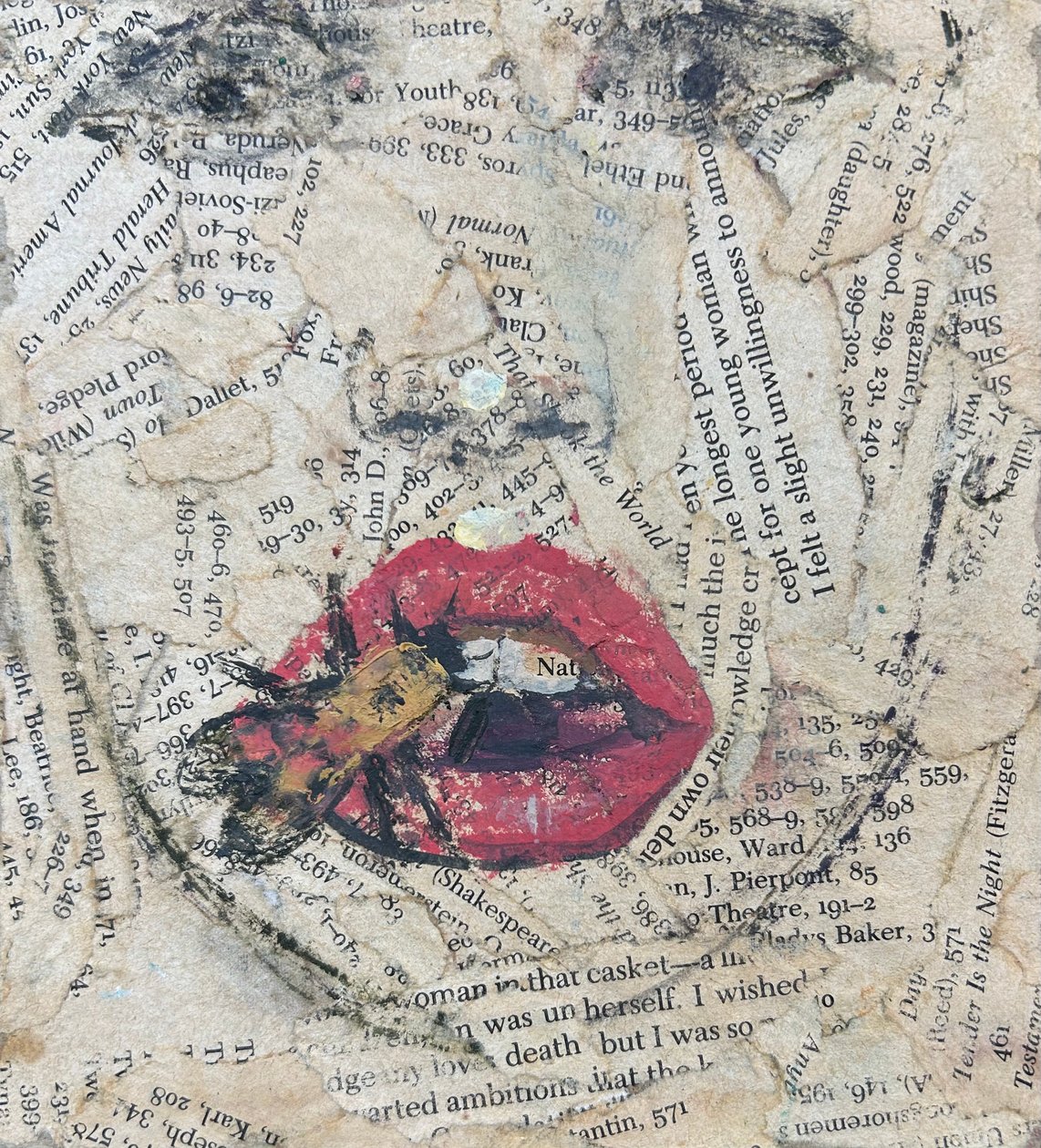 Bee Sting Lips, 2019-23 (collage) af Nick Williams
