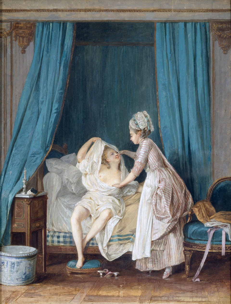 Lady komme ud af sengen, 1776 af Niclas II Lafrensen