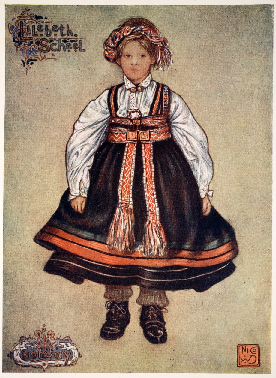 En lille Saetersdalen bondepige, 1905 af Nico Jungman