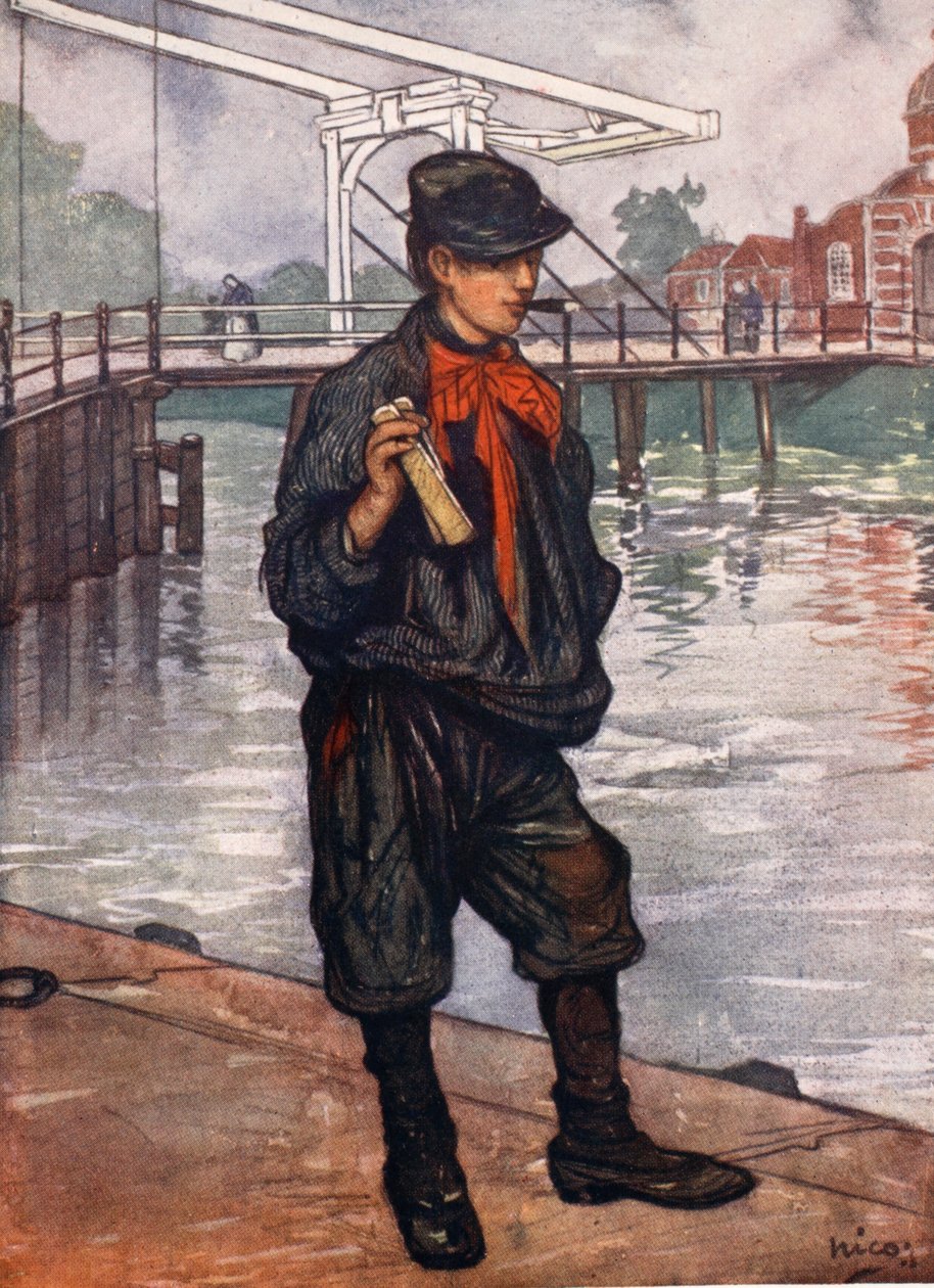 An Amsterdam Street: Boy with Clappers, 1904 af Nico Jungman