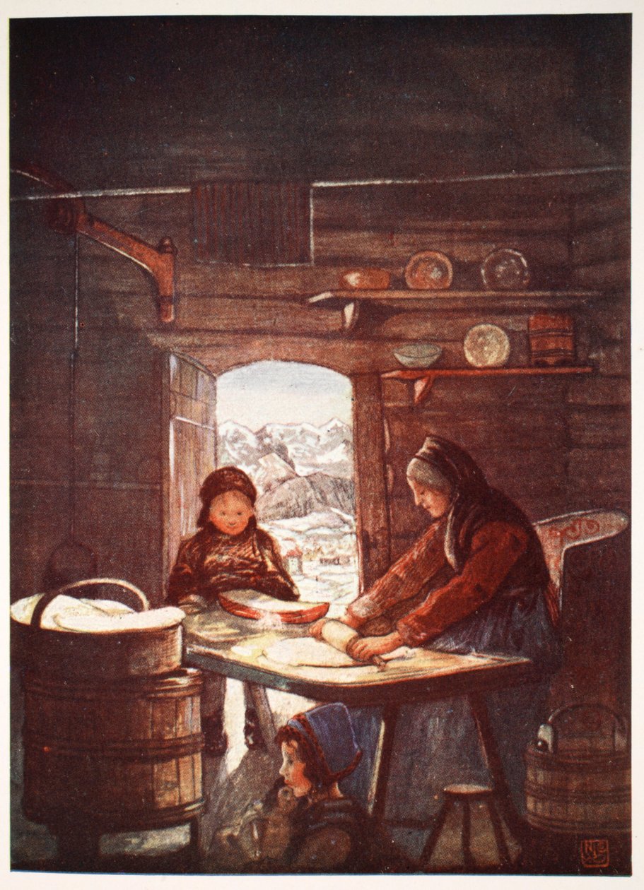 At lave Flad-Brod: et sommerhusinteriør, 1905 af Nico Jungman
