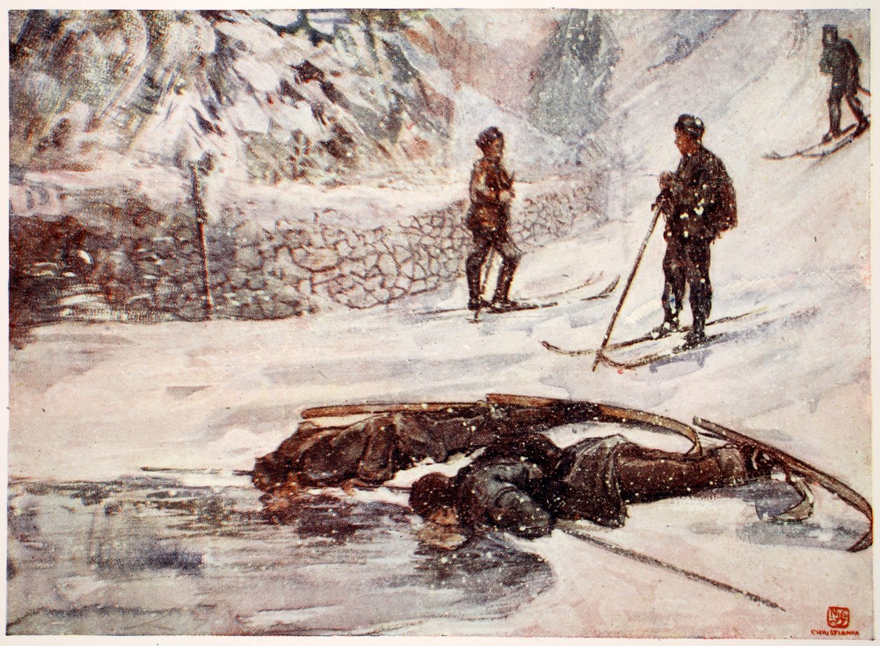 Skiløbere drikker gåsevin, 1905 af Nico Jungman