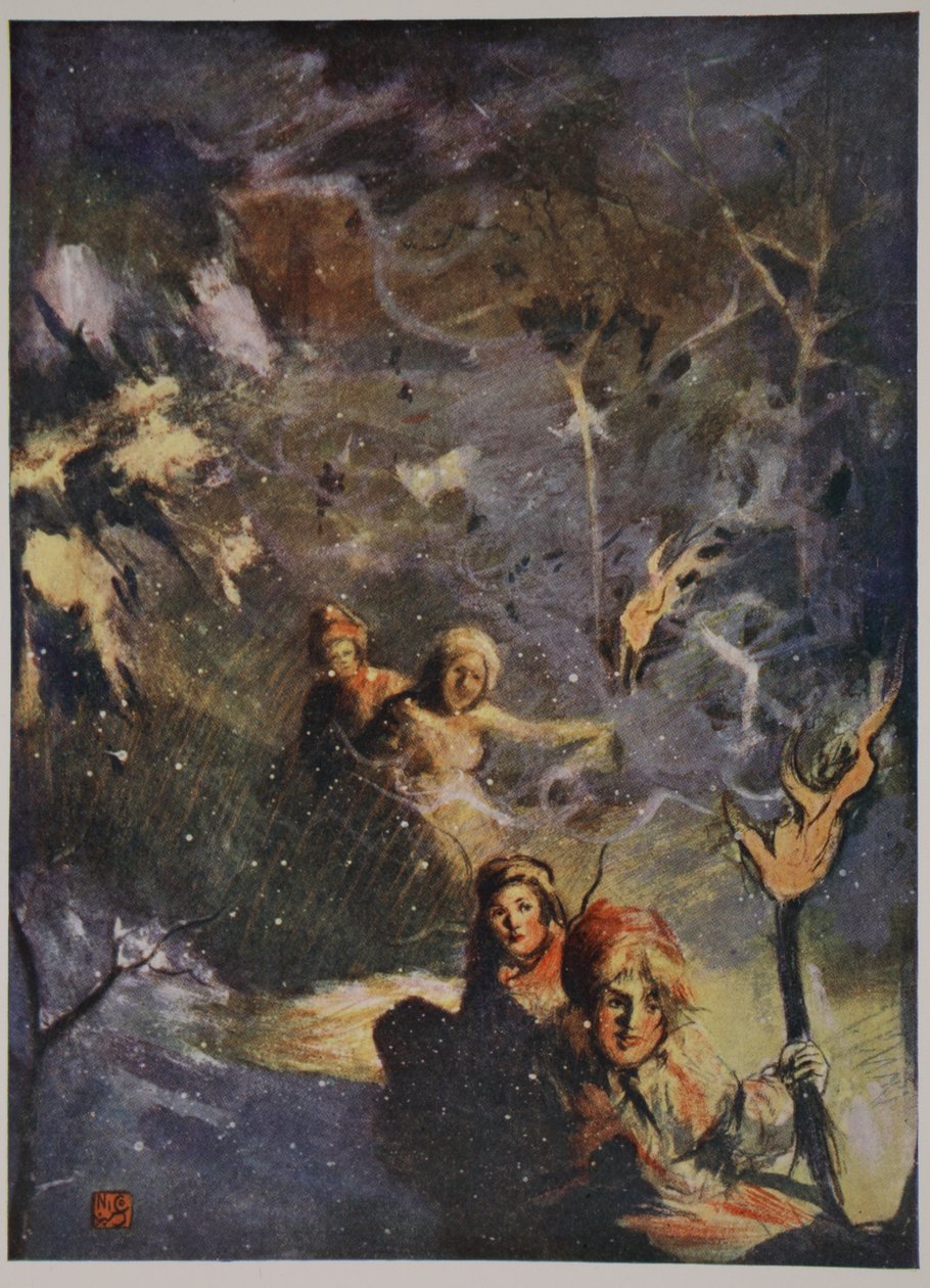 Slædekørsel ved fakkelbelysning, 1905 af Nico Jungman
