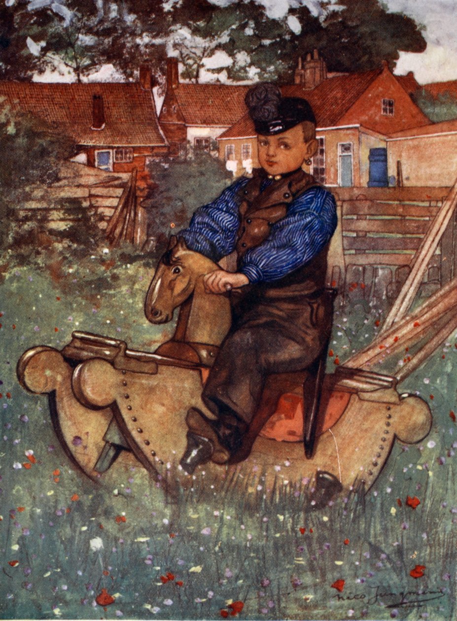 En dreng af Veere på en gyngehest, 1904 af Nico Jungman