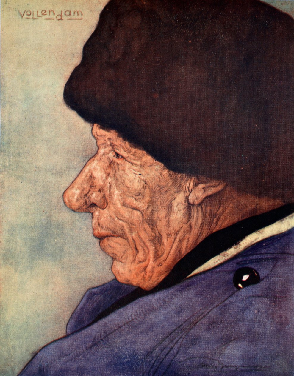 En mands hoved, Volendam, 1904 af Nico Jungman