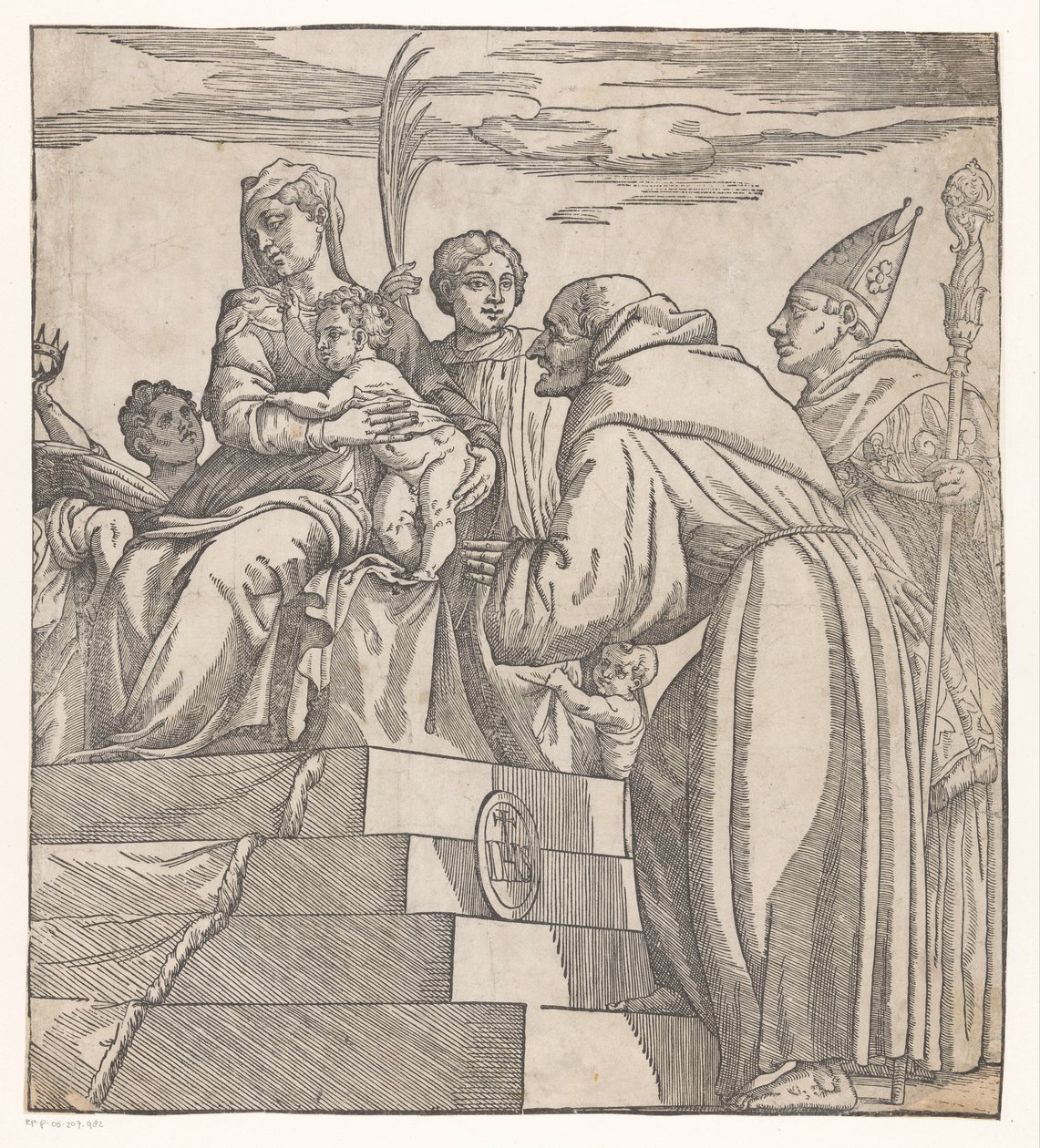 Doge Francesco Donato knæler foran Maria og Kristus (højre halvdel) af Nicolò Boldrini (attributed to)