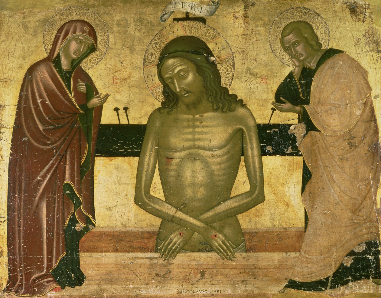 Kristi lidelse med Jomfruen og Johannes Døberen ca. 1489-93 (panel) af Nicola Zafuri