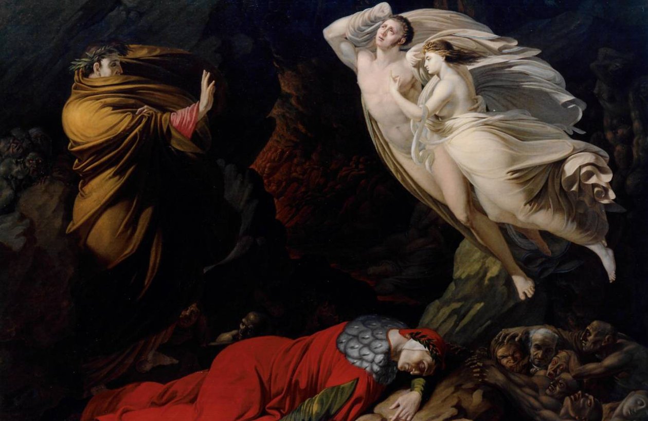 Francesca da Rimini i Dantes helvede, 1810. af Nicola Monti