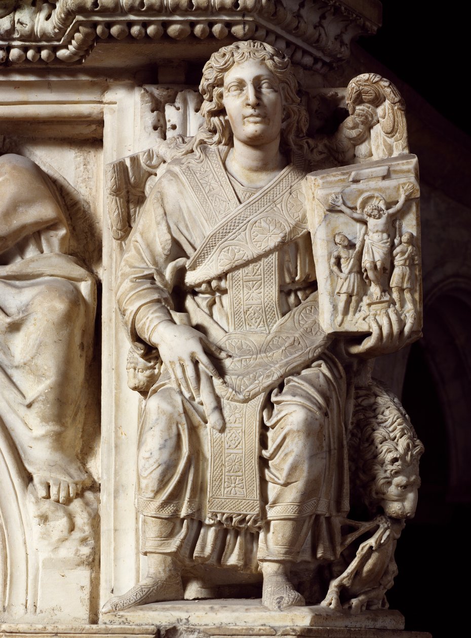 St John Baptist, hjørnestatue fra prædikestolen, Baptistery of St John af Nicola Pisano