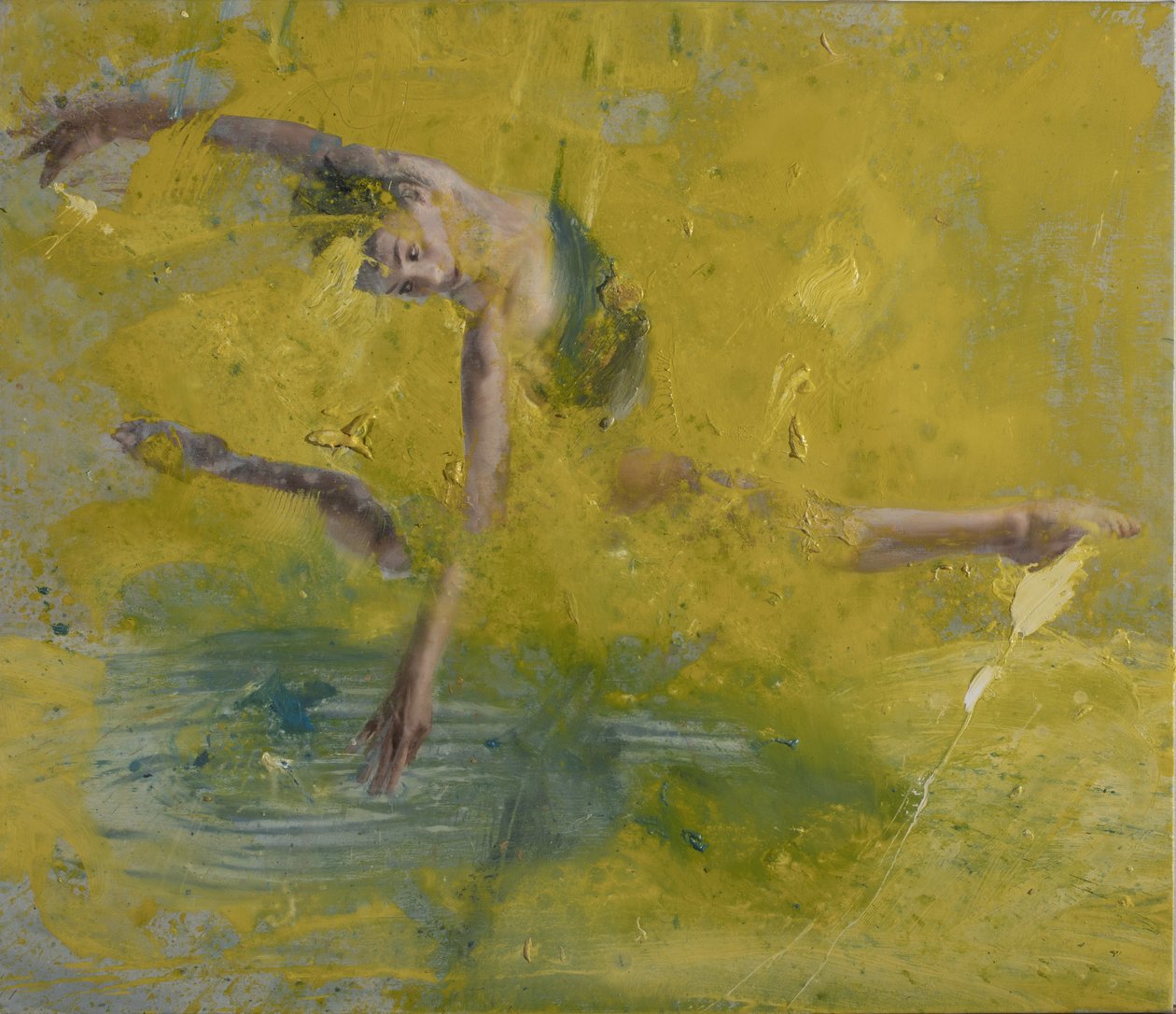 Ballerina på havet, 2021 (olie på lærred) af Nicola Pucci
