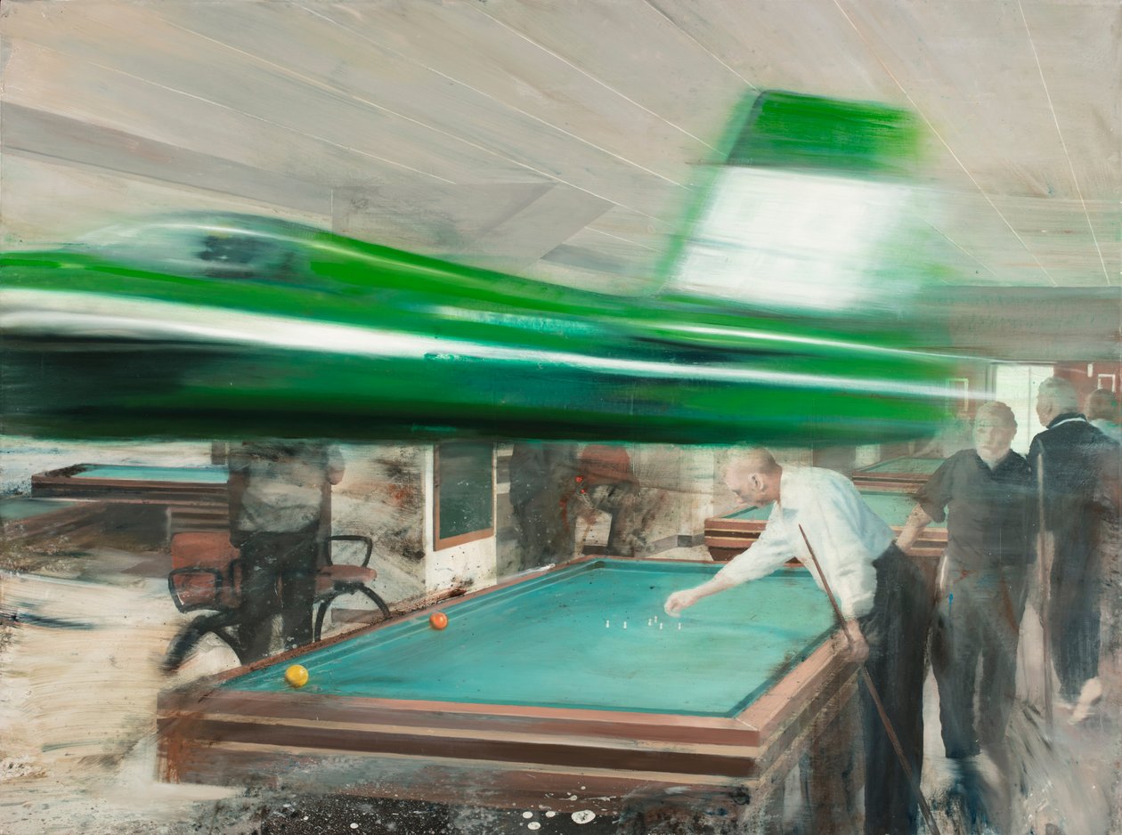 Billardrum, 2016 (olie på lærred) af Nicola Pucci