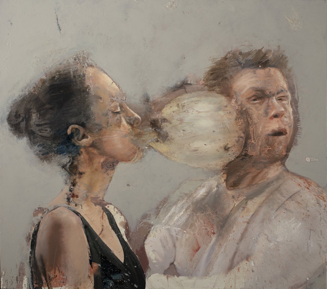 Bubble boxer girl II, 2022 (olie på lærred) af Nicola Pucci