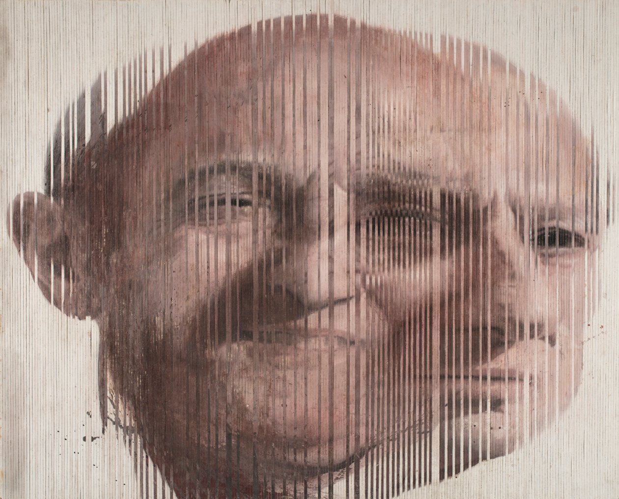 Face Fusion I, 2007 (olie på lærred skåret ud og sat på plade) af Nicola Pucci